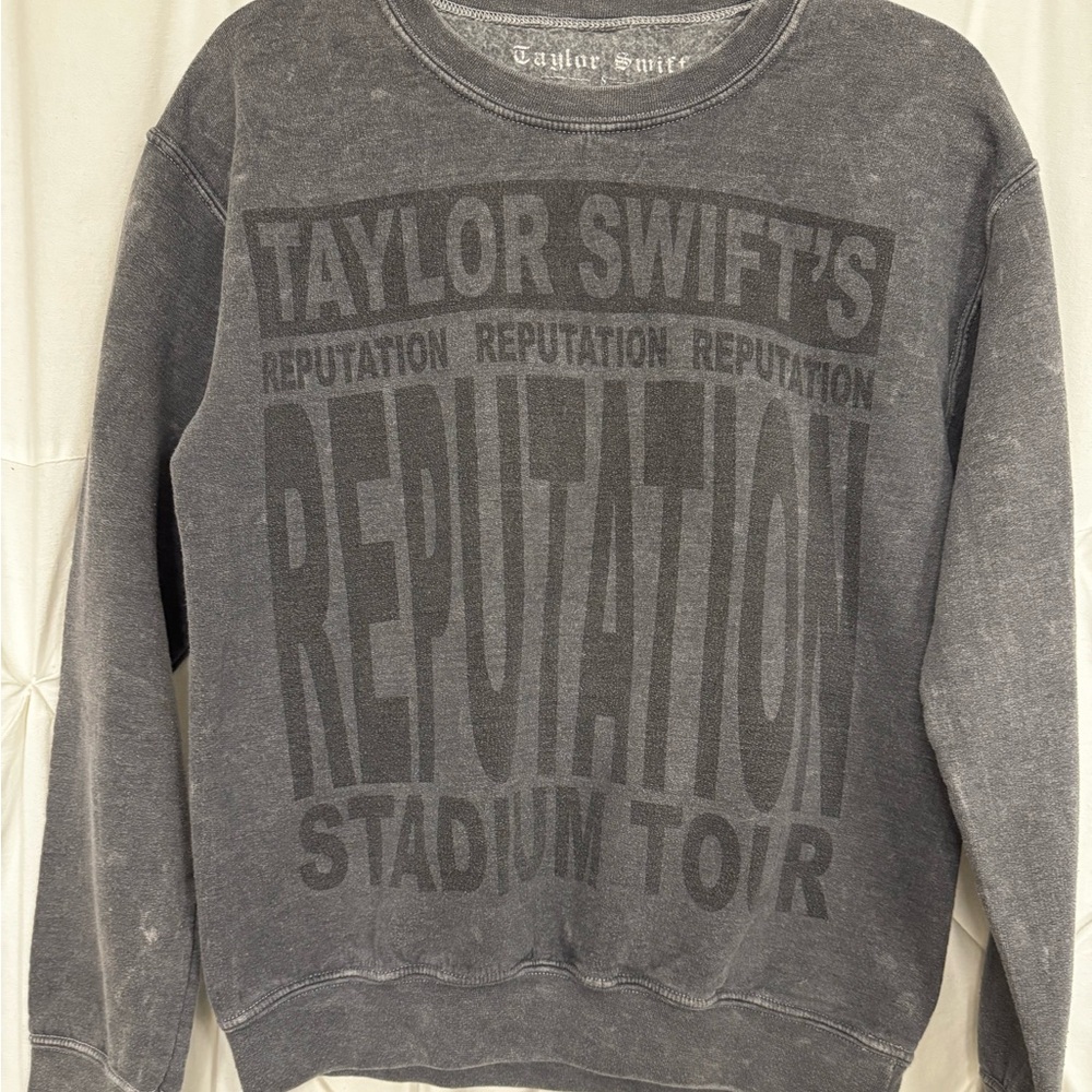 Taylor Swift Gray Stonewash Reputation Stadium Tour SMALL Crewneck Sweatshirt